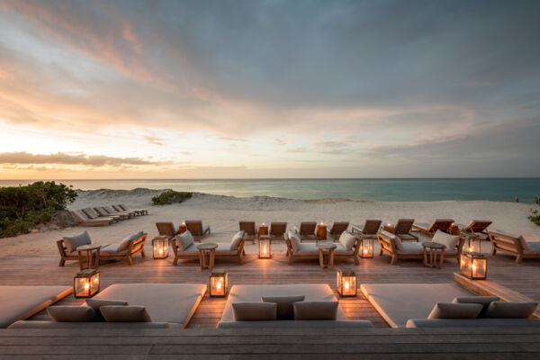 Aerial view of Serenity villa on Parrot Cay