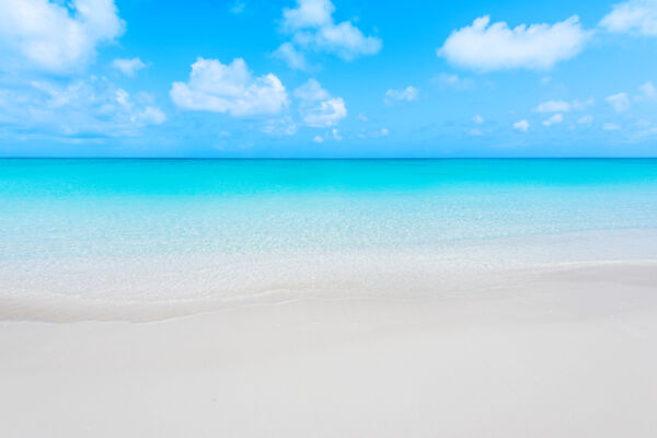 Grace Bay Beach and the horizon on a calm day