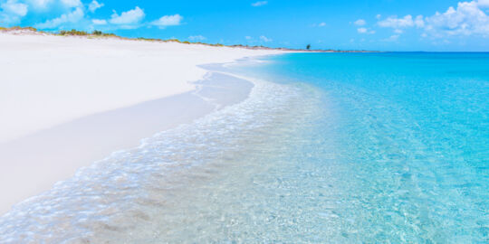 Secluded beach at Pine Cay and Water Cay