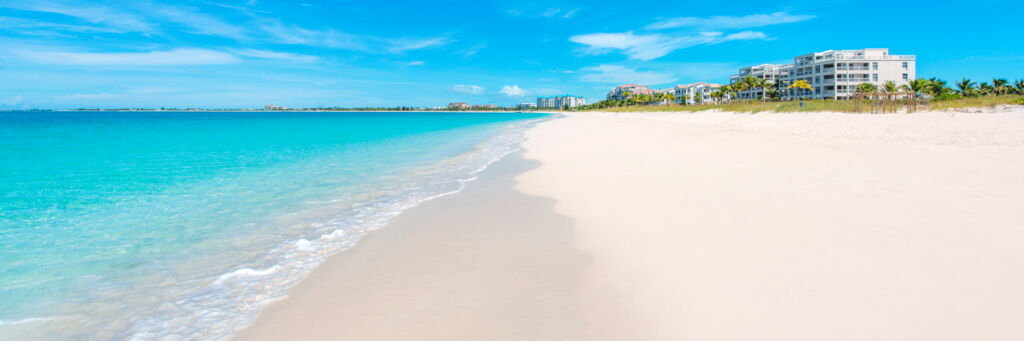 The beautiful and uncrowded Grace Bay Beach and luxury resorts