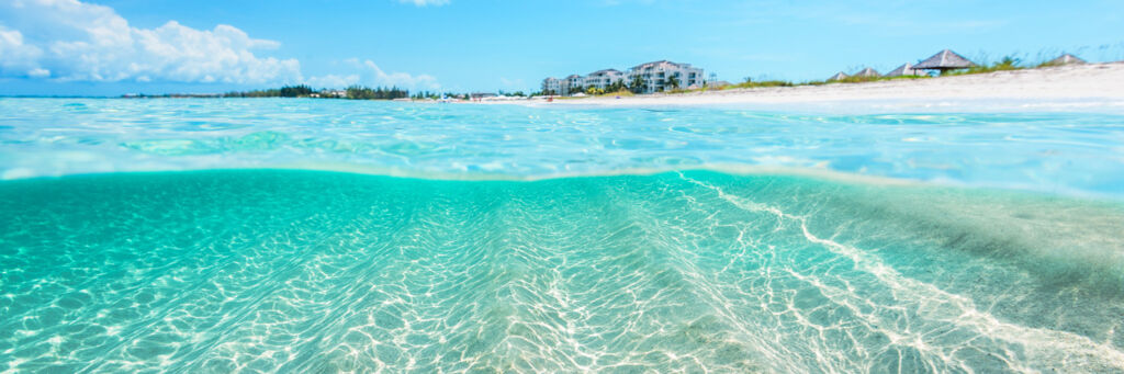 The beach and water at Wymara Resort