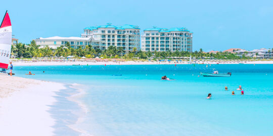 The beautiful Grace Bay in the Turks and Caicos Islands