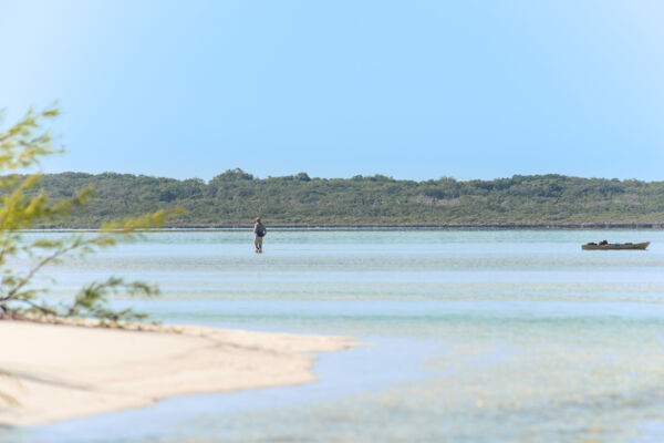 Bonefishing in the shallow waters of Bottle Creek near Conch Cay