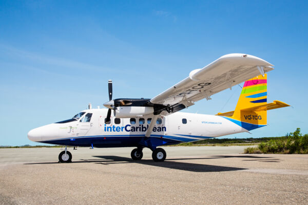 InterCaribbean Twin Otter aircraft at the Providenciales International Airport