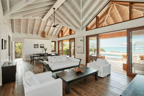 Aerial view of Serenity villa on Parrot Cay