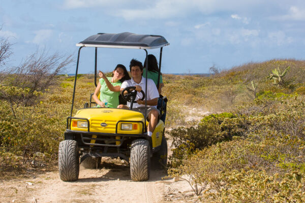 Touring the trails and tracks of Salt Cay on an off-road golf cart