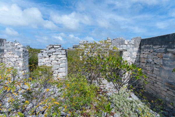 Stone house ruins in the interior of East Caicos