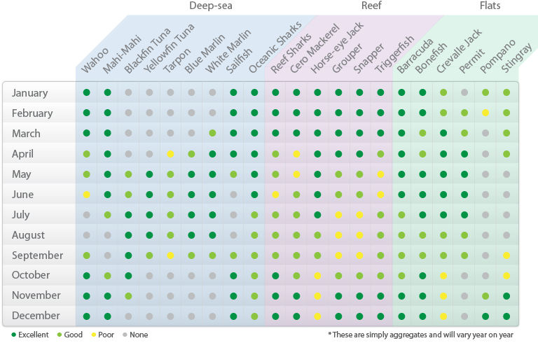 Chart of sport fish species in the Turks and Caicos